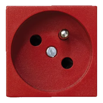 Elektrická zásuvka Zásuvka K45 s uzemňovacím kolíkem 16A 250V bezšroubové 45×45mm červený