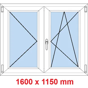 Okno Soft Dvoukřídlé plastové okno 160x115 cm, O+OS