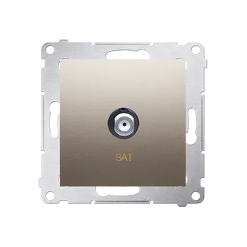 Elektrická zásuvka Zásuvka anténní 1 násobná typ „F” (přístroj s krytem), pro jednotlivé instalace, Simon 54, barva zlatá metalizovaná