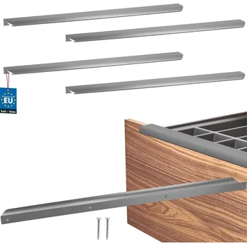 Nábytkové kování Uchyt nábytkový hliníkový stříbrný 480/500 mm sada 4 ks. - 4 ks.