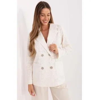Dámské sako Ecru elegantní sako s výšivkou