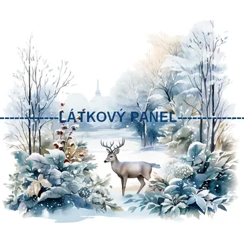Látkový panel - Zimní krajinka - ZIM-49 Velikost: 20x20cm, Materiál: Teplákovina nepočesaná