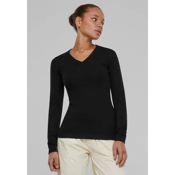 Dámský svetr Dámský pletený svetr s výstřihem do V černé barvy Urban Classics černá 2545375