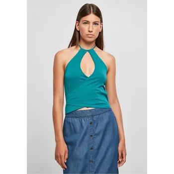 Dámský krátký zavinutý nákrčník Top akvarel Urban Classics tyrkysová 2545523