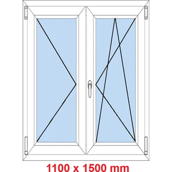 Okno Soft Dvoukřídlé plastové okno 110x150 cm, O+OS