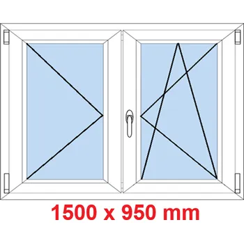 Okno Soft Dvoukřídlé plastové okno 150x95 cm, O+OS