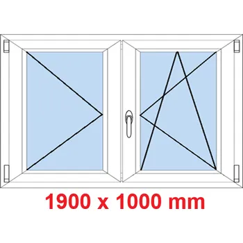 Okno Soft Dvoukřídlé plastové okno 190x100 cm, O+OS