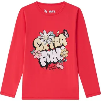 Dívčí tričko Dívčí triko Wolf & Wolfie S2542 malinové