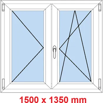 Okno Soft Dvoukřídlé plastové okno 150x135 cm, O+OS