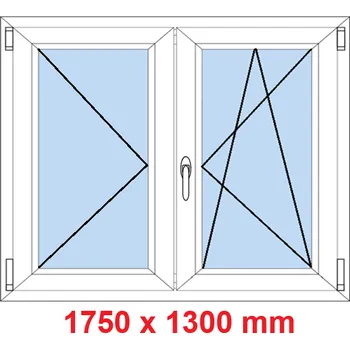 Okno Soft Dvoukřídlé plastové okno 175x130 cm, O+OS