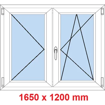 Okno Soft Dvoukřídlé plastové okno 165x120 cm, O+OS