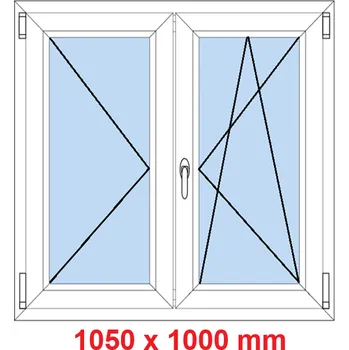 Okno Soft Dvoukřídlé plastové okno 105x100 cm, O+OS