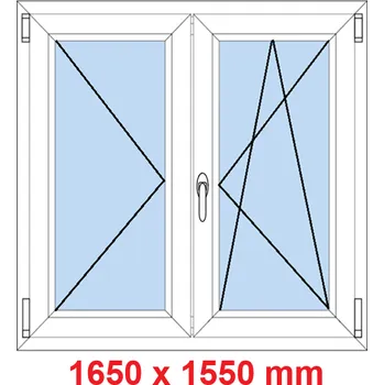 Okno Soft Dvoukřídlé plastové okno 165x155 cm, O+OS