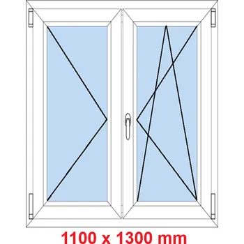 Okno Soft Dvoukřídlé plastové okno 110x130 cm, O+OS