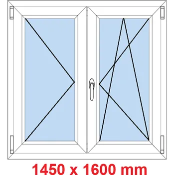 Okno Soft Dvoukřídlé plastové okno 145x160 cm, O+OS