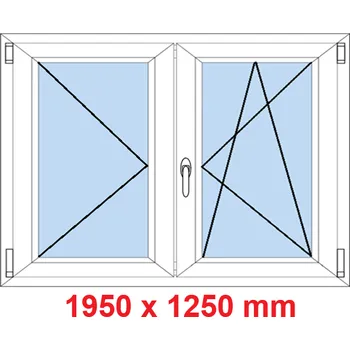 Okno Soft Dvoukřídlé plastové okno 195x125 cm, O+OS