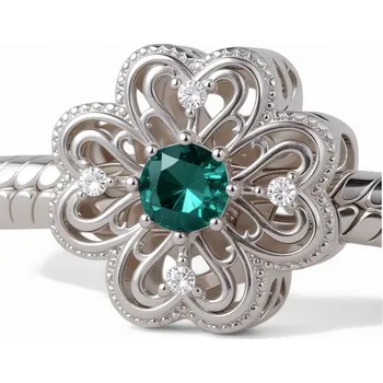 Přívěsek Přívěsky ČTYŘLÍSTEK S JETEL ŘETĚZOU stříbro 925 platina