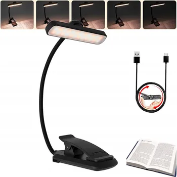 Lampička LED LAMPičKA NA ČTENÍ KNIH NOČNÍ STOLNÍ BEZDRÁTOVÁ USB S KLIPEM
