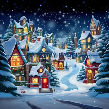 Látkový panel - Zimní městečko - ZIM-29 Velikost: 15x15cm, Materiál: Kočárkovina