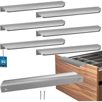 Nábytkové kování Uchyt nábytkový hliníkový stříbrný 192/212 mm sada 6 ks. - 6 ks.