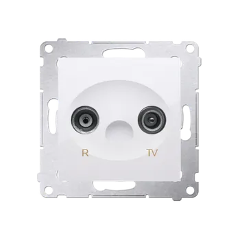 Elektrická zásuvka Zásuvka anténní R+TV koncová (přístroj s krytem), 1x vstup: 5÷862 MHz, Simon 54, barva bílá