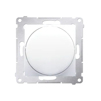 Elektrická zásuvka Regulátor osvětlení (přístroj s krytem), otočné ovládání, tlačítkové spínání, pro světelné zdroje 1 – 10 V, jednoobvodový, Simon 54, barva bílá