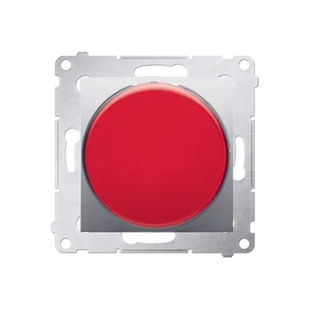 Elektrická zásuvka Signalizátor světelný LED (přístroj s krytem), červené světlo, Simon 54, barva stříbrná metalizovaná