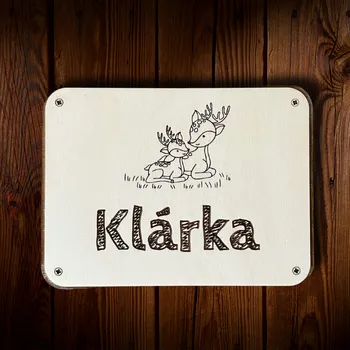 Cedulka na dveře do dětského pokoje – srnka