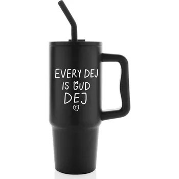 Termohrnek EVERY DEJ IS GUD DEJ - černý cestovní termohrnek 900 ml