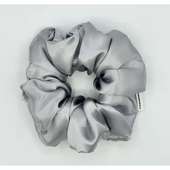 Saténová Scrunchie gumička silver XXL