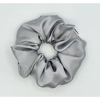 Saténová Scrunchie gumička silver XL
