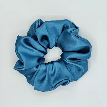 Saténová Scrunchie gumička petrolej XL