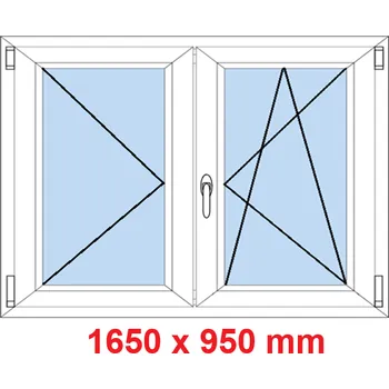 Okno Soft Dvoukřídlé plastové okno 165x95 cm, O+OS