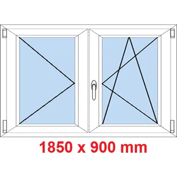 Okno Soft Dvoukřídlé plastové okno 185x90 cm, O+OS