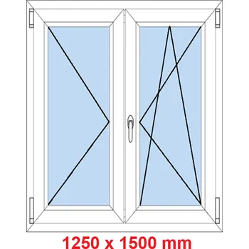 Okno Soft Dvoukřídlé plastové okno 125x150 cm, O+OS