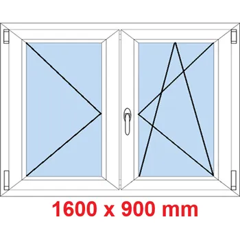 Okno Soft Dvoukřídlé plastové okno 160x90 cm, O+OS