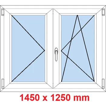 Okno Soft Dvoukřídlé plastové okno 145x125 cm, O+OS
