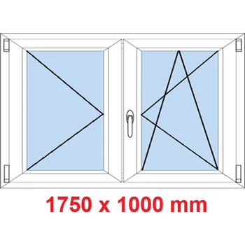 Okno Soft Dvoukřídlé plastové okno 175x100 cm, O+OS