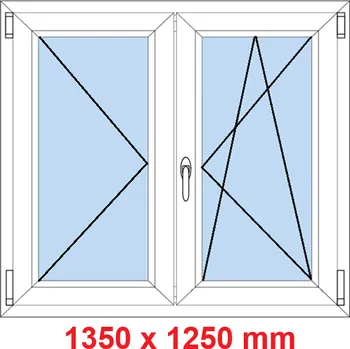 Okno Soft Dvoukřídlé plastové okno 135x125 cm, O+OS