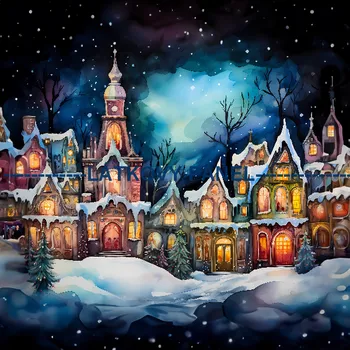 Látkový panel - Zimní městečko - ZIM-30 Velikost: 15x15cm, Materiál: Bavlna