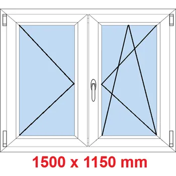 Okno Soft Dvoukřídlé plastové okno 150x115 cm, O+OS