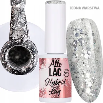 Lak na nehty Hybridní lak LED/UV Gel Polish Whites Silver Glitter AlleLac 6g