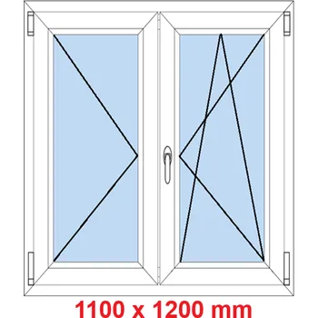 Okno Soft Dvoukřídlé plastové okno 110x120 cm, O+OS