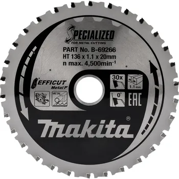 Zahradní technika Makita kotouč pilový ocel Efficut 136x1.1x20mm 30Z = new B-60303