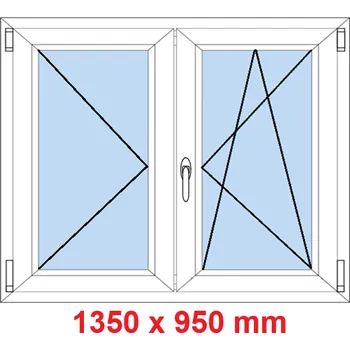 Okno Soft Dvoukřídlé plastové okno 135x95 cm, O+OS