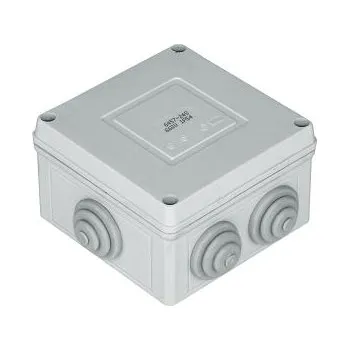 Elektrická zásuvka SEZ DK Krabicová rozvodka IP65, PA, 111x111x66mm, 6x průchodka