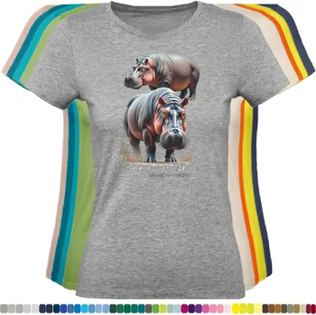 Dámské tričko damske-levne-bavlnene-tricko-digitalni-potisk-hrosi Barva: Grey melange - šedá směs, velikost: S