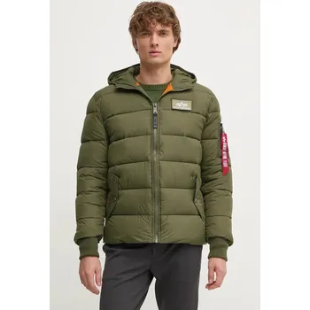 Bunda Alpha Industries Hooded Puffer Alpha FD, S, zelená, 79X