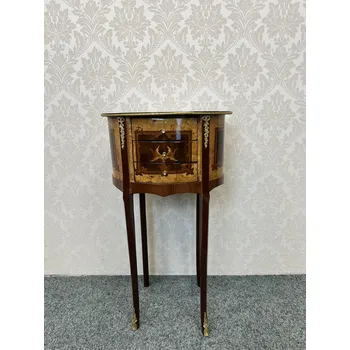 Konferenční stolek Starožitný intarzovaný oválný stolek se zásuvkami, cena za ks