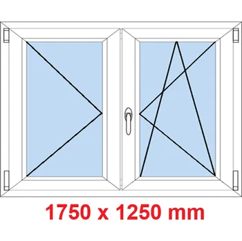Okno Soft Dvoukřídlé plastové okno 175x125 cm, O+OS